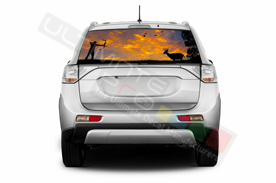 Camo Hunting Rear Window See Thru Stickers Perforated for Mitsubishi Outlander