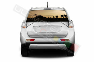 Camo Hunting Rear Window See Thru Stickers Perforated for Mitsubishi Outlander