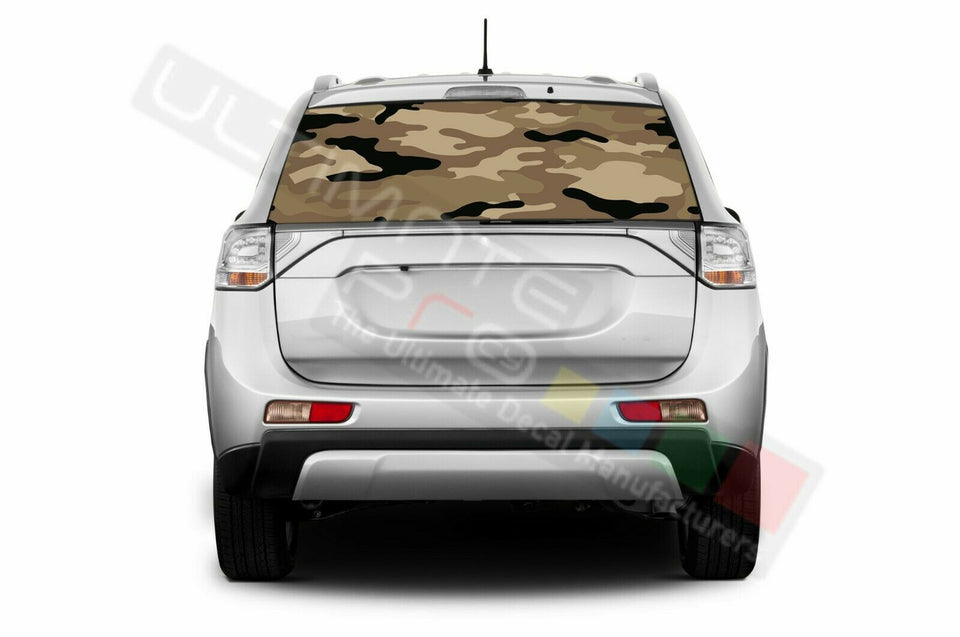 Camo Hunting Rear Window See Thru Stickers Perforated for Mitsubishi Outlander