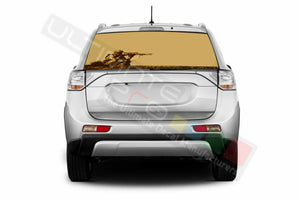 Camo Hunting Rear Window See Thru Stickers Perforated for Mitsubishi Outlander