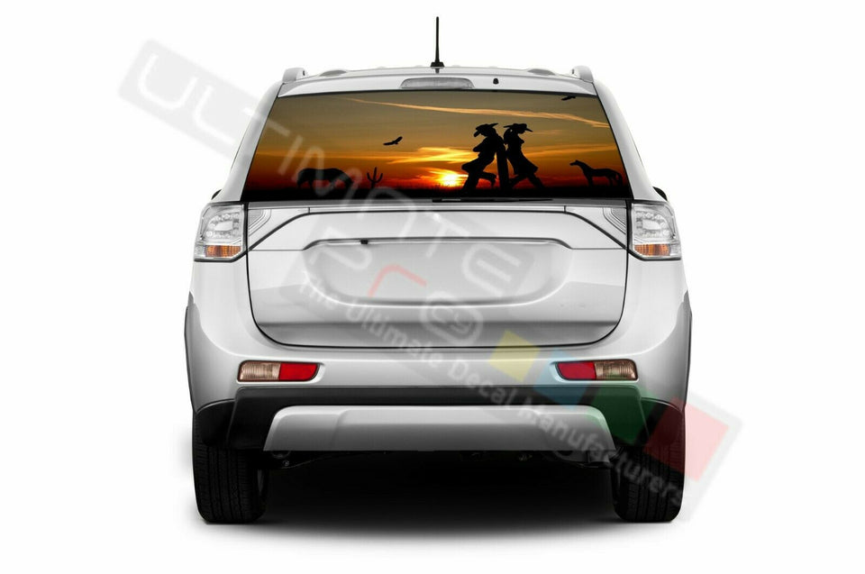 Camo Hunting Rear Window See Thru Stickers Perforated for Mitsubishi Outlander