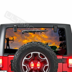 Camo Hunting See Thru Stickers Perforated for Jeep Wrangler 2 doors rear window