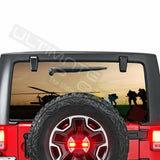 Camo Hunting See Thru Stickers Perforated for Jeep Wrangler 2 doors rear window