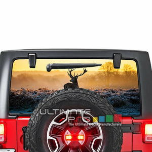 Camo Hunting See Thru Stickers Perforated for Jeep Wrangler 2 doors rear window