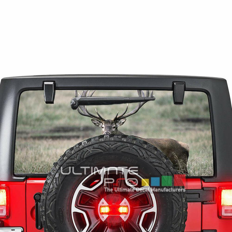 Camo Hunting See Thru Stickers Perforated for Jeep Wrangler 2 doors rear window