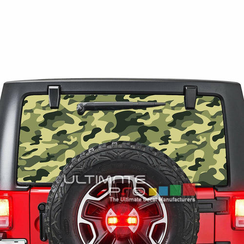 Camo Hunting See Thru Stickers Perforated for Jeep Wrangler 2 doors rear window