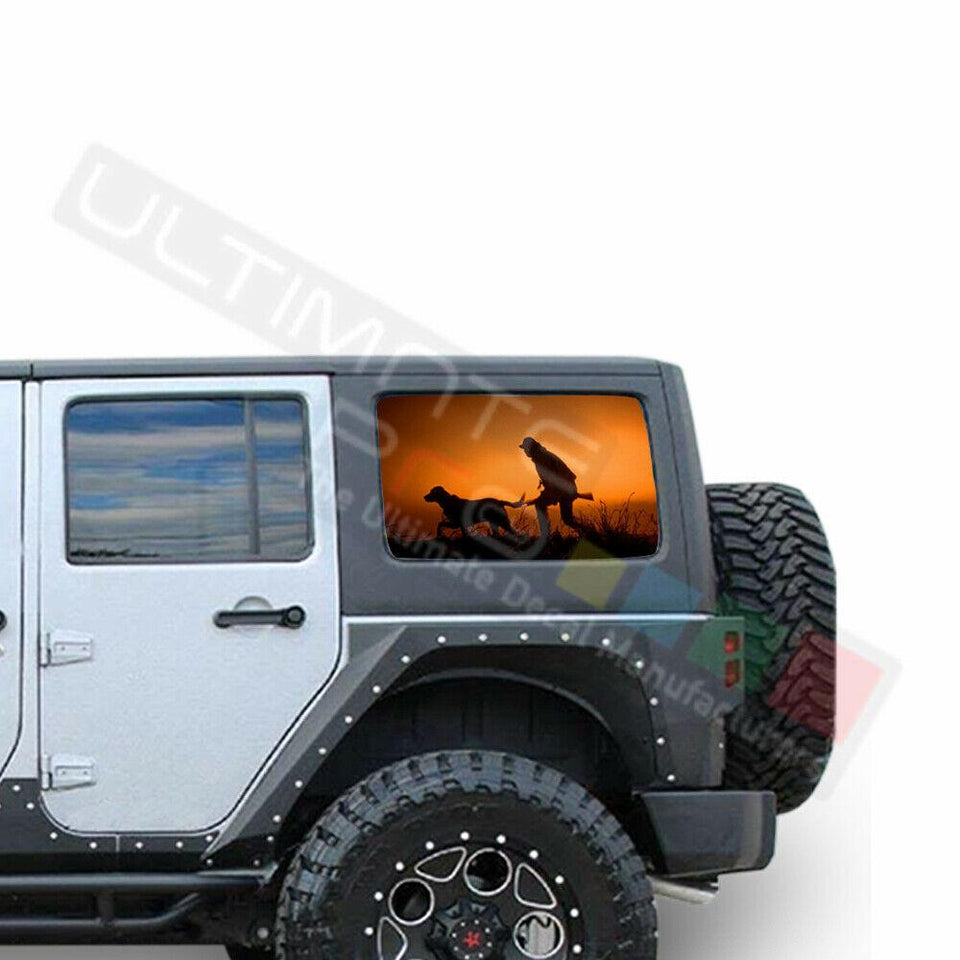 Camo Hunting See Thru Stickers Perforated for Jeep Wrangler 4 doors side window