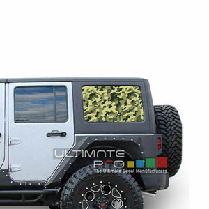 Camo Hunting See Thru Stickers Perforated for Jeep Wrangler 4 doors side window