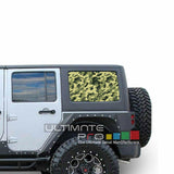 Camo Hunting See Thru Stickers Perforated for Jeep Wrangler 4 doors side window