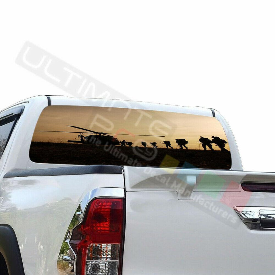 Camo Hunting Window See Thru Stickers Perforated for Toyota Hilux 2016 2017 2018