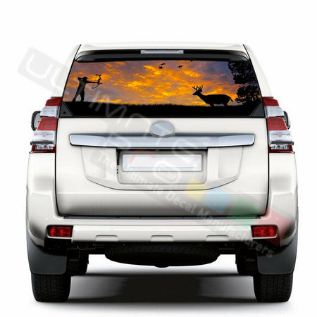 Camo Hunting Window See Thru Stickers Perforated for Toyota Land Cruiser 2017