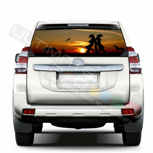 Camo Hunting Window See Thru Stickers Perforated for Toyota Land Cruiser 2017