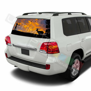 Camo Hunting Window See Thru Stickers Perforated for Toyota Land Cruiser Old