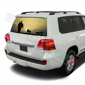 Camo Hunting Window See Thru Stickers Perforated for Toyota Land Cruiser Old