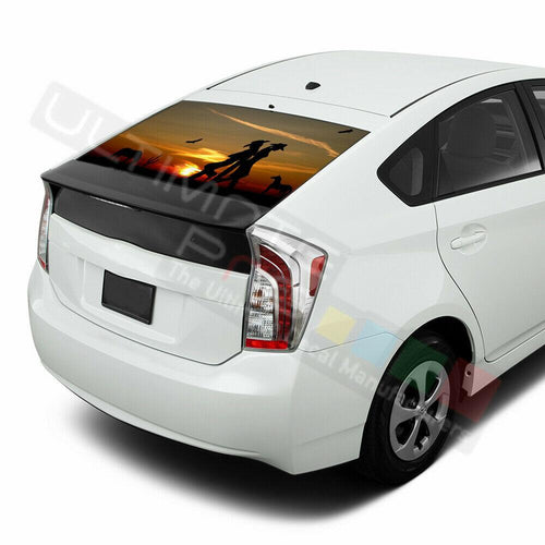 Camo Hunting Window See Thru Stickers Perforated for Toyota Prius 2017 2018 2019