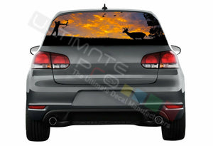 Camo Hunting Window See Thru Stickers Perforated for Volkswagen Golf VW Old