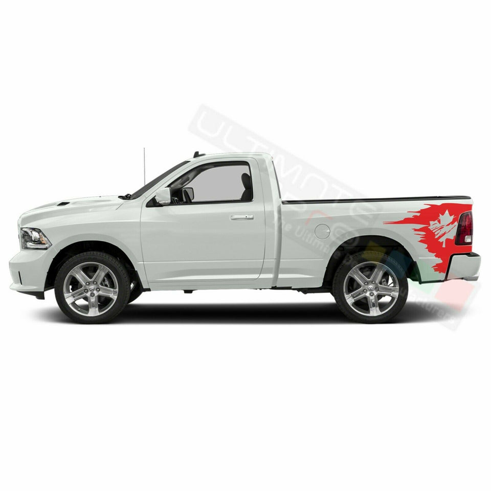 Canadian Flag Sticker Graphic Side Stripes for Dodge Ram Regular Cab 2500 2018