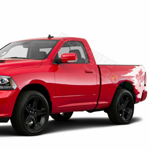 Canadian Flag Sticker Graphic Side Stripes for Dodge Ram Regular Cab 2500 2018