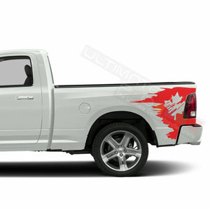 Canadian Flag Sticker Graphic Side Stripes for Dodge Ram Regular Cab 3500 2018