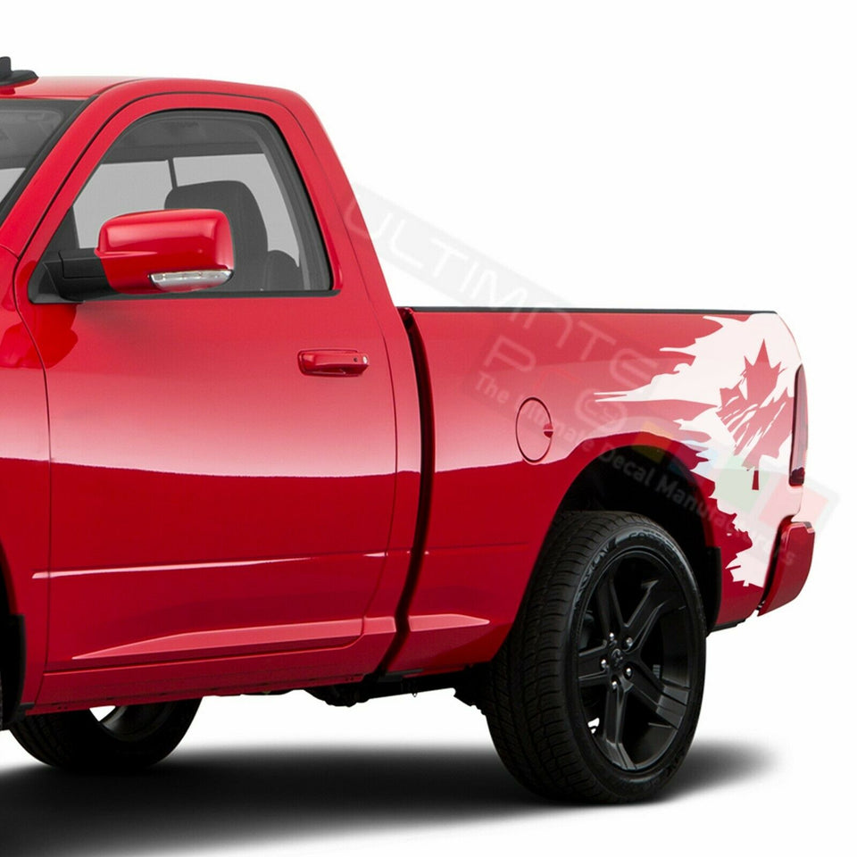 Canadian Flag Sticker Graphic Side Stripes for Dodge Ram Regular Cab 3500 2018