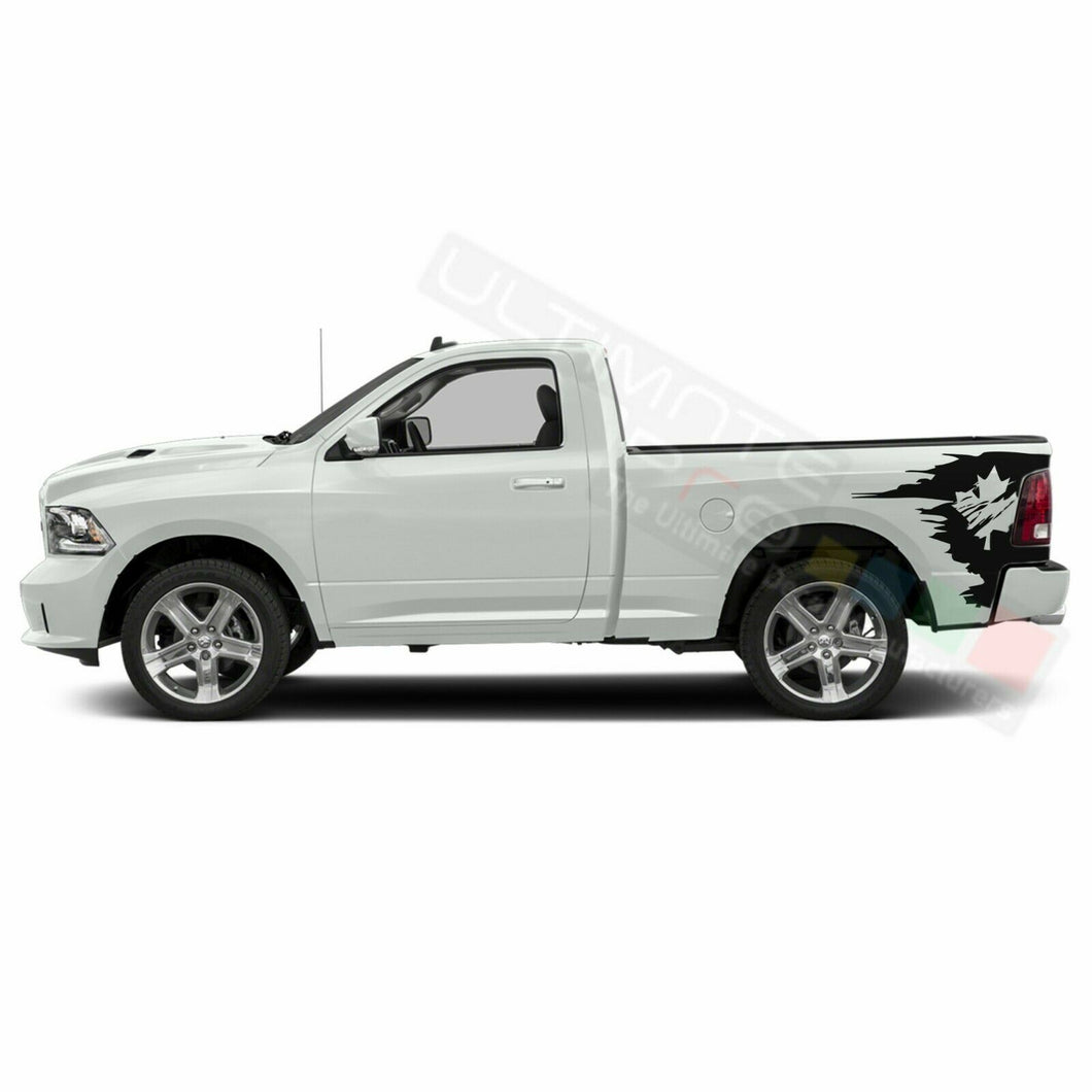 Canadian Flag Sticker Graphic Side Stripes for Dodge Ram Regular Cab 3500 2018