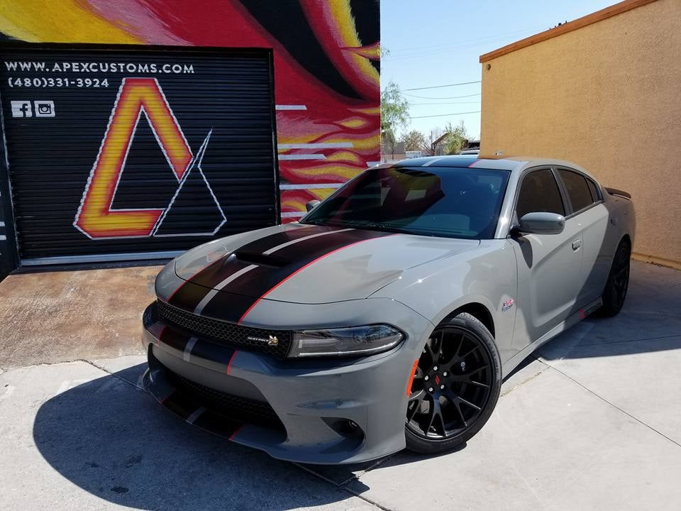 REDLINE DUAL STRIPES FITS CHARGER FACELIFT STICKER WIDE BODY KIT FOR CARBON