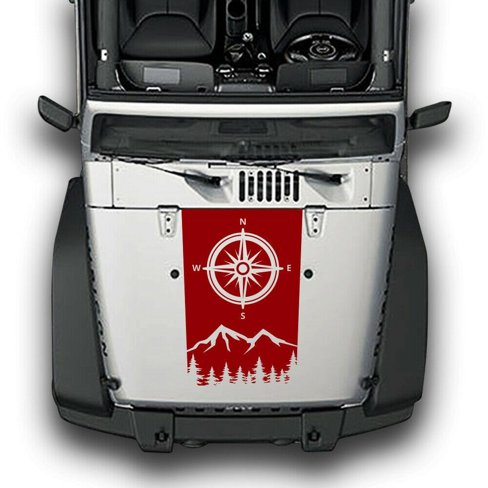 Compass Sticker Decal For Jeep Wrangler Mirror hood scoop bonnet 2007 ...