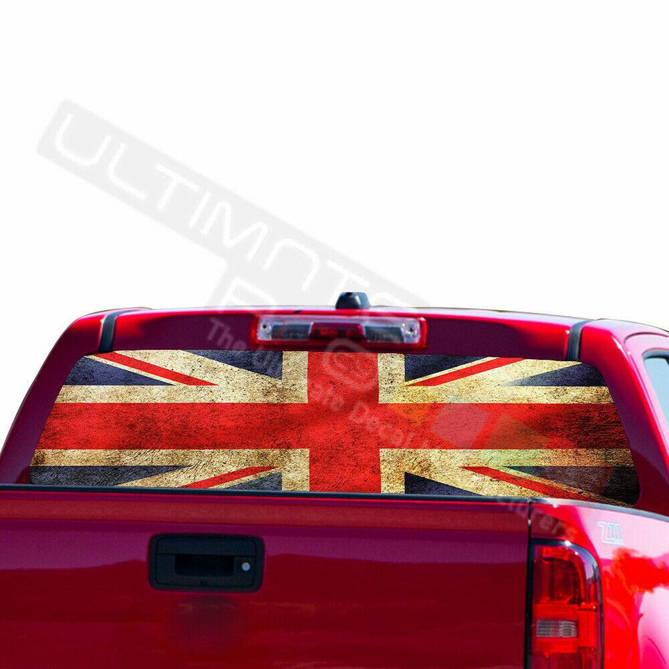 Country Flags Decals Rear Window Sticker Perforated for Chevrolet Avalanche