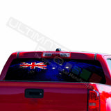 Country Flags Decals Rear Window Sticker Perforated for Chevrolet Avalanche