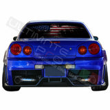 Country Flags Decals Window See Thru Stickers Perforated for Nissan Skyline 2019