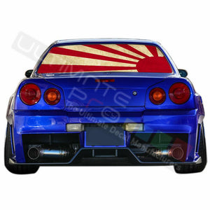 Country Flags Decals Window See Thru Stickers Perforated for Nissan Skyline 2019