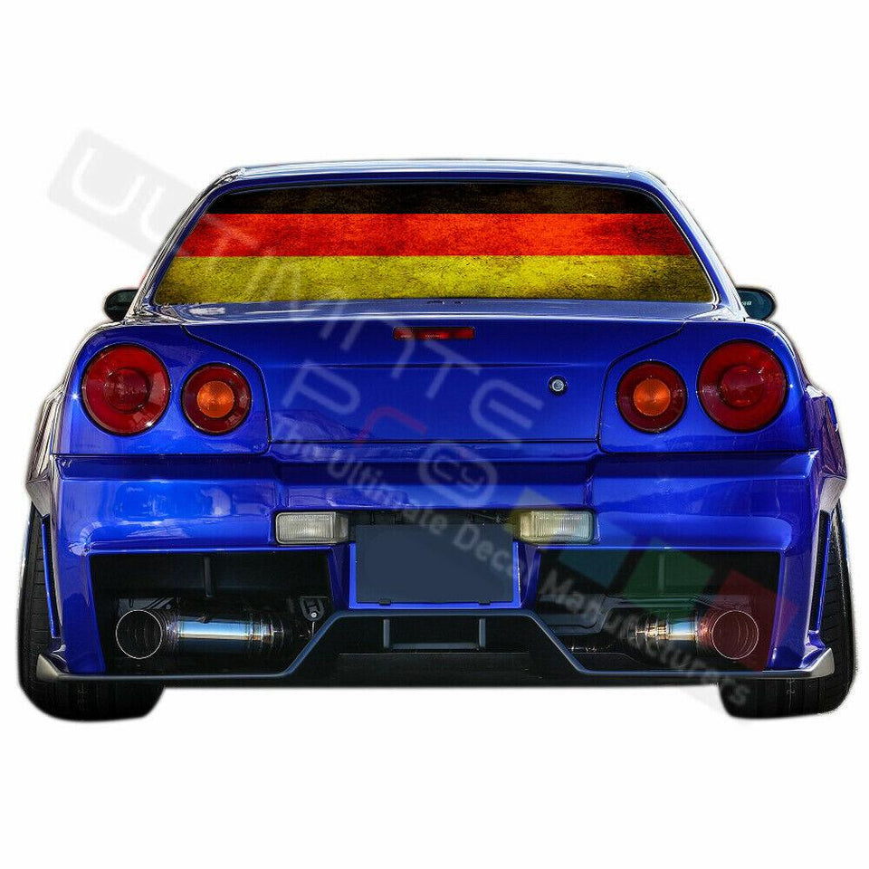 Country Flags Decals Window See Thru Stickers Perforated for Nissan Skyline 2019