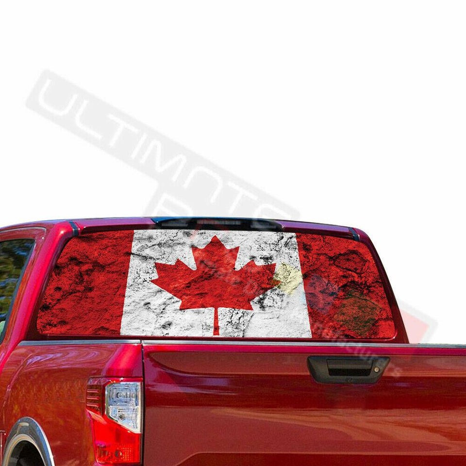 Country Flags Decals Window See Thru Stickers Perforated for Nissan Titan 2017