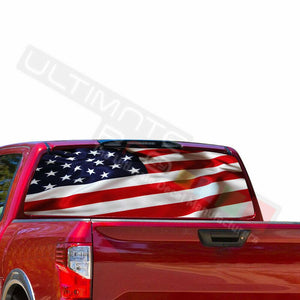 Country Flags Decals Window See Thru Stickers Perforated for Nissan Titan 2017