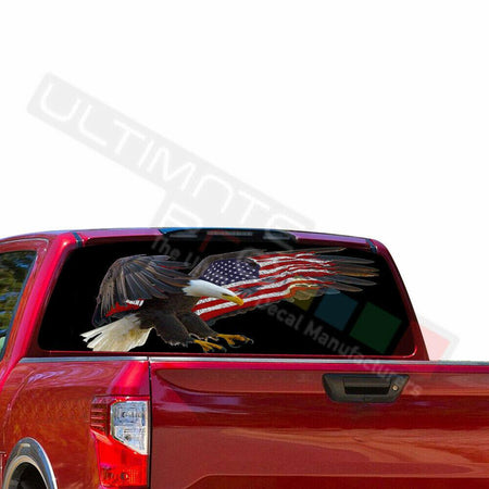 Country Flags Decals Window See Thru Stickers Perforated for Nissan Titan 2017