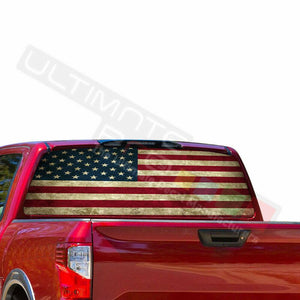 Country Flags Decals Window See Thru Stickers Perforated for Nissan Titan 2017