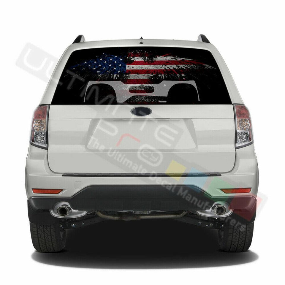 Country Flags Designs Window See Thru Stickers Perforated for Subaru Forester