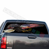 Country Flags Rear Window See Thru Stickers Perforated for GMC Sierra 2018 2019