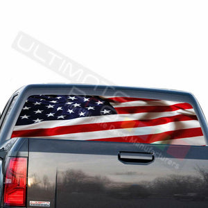 Country Flags Rear Window See Thru Stickers Perforated for GMC Sierra 2018 2019