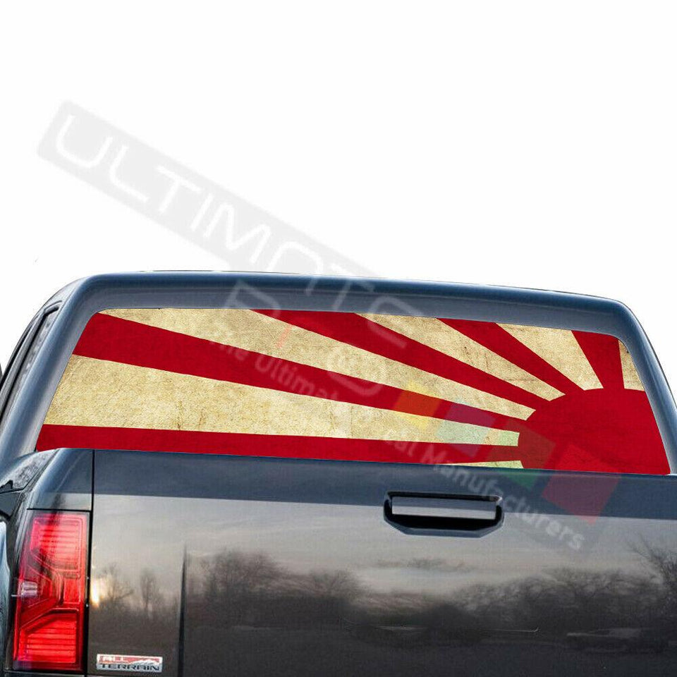 Country Flags Rear Window See Thru Stickers Perforated for GMC Sierra 2018 2019