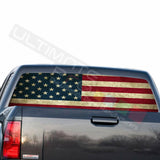 Country Flags Rear Window See Thru Stickers Perforated for GMC Sierra 2018 2019