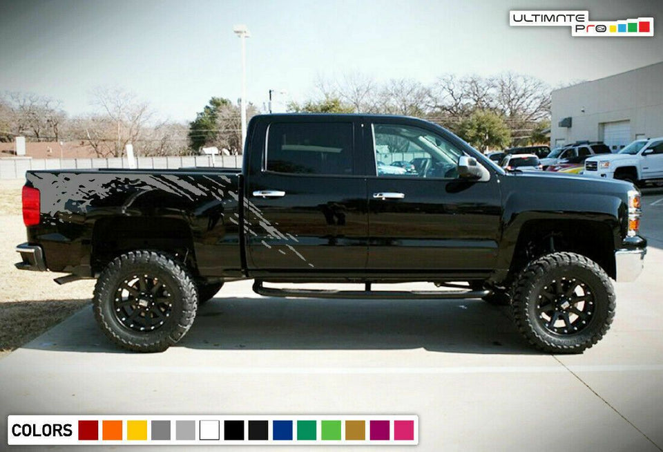 Decal Graphic Sticker bed for Chevrolet Silverado crew cab 2014 2020 mud splash