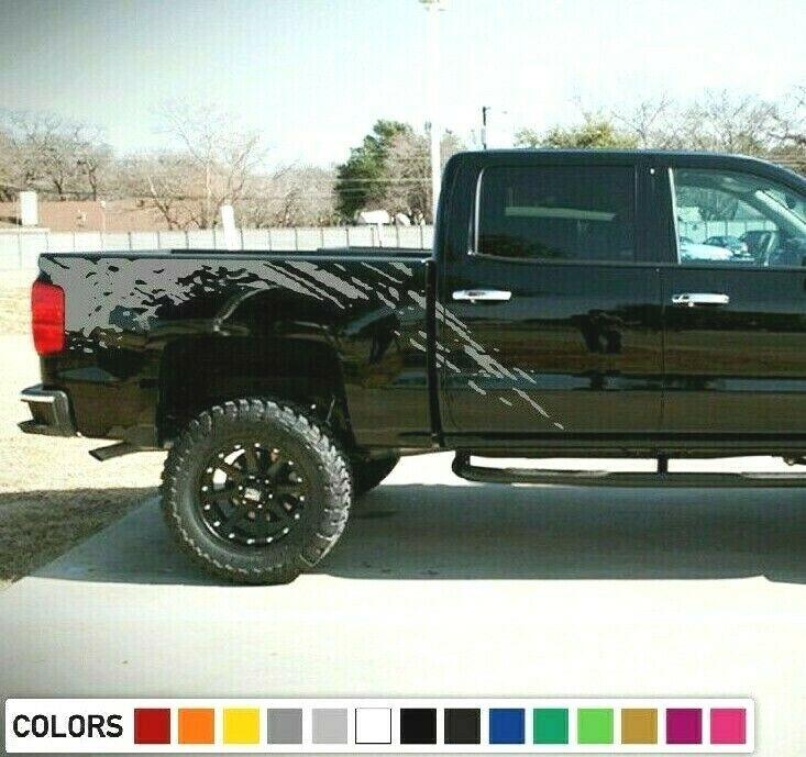 Decal Graphic Sticker bed for Chevrolet Silverado crew cab 2014 2020 mud splash