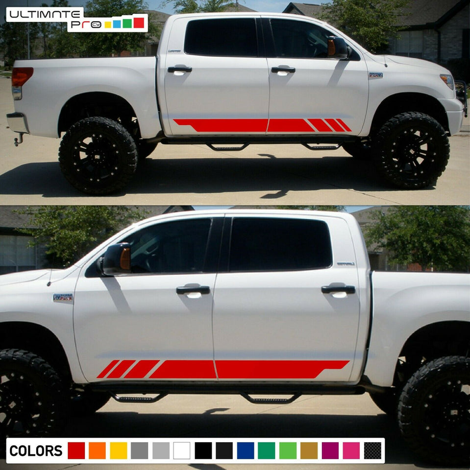 Decal Graphic Sticker Stripe Body Kit For Toyota Tundra 2007-2016 LED Light Sill