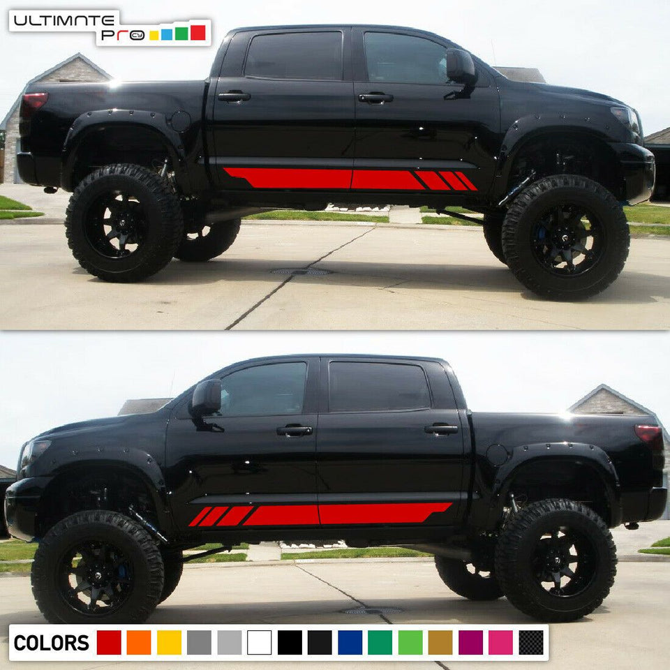 Decal Graphic Sticker Stripe Body Kit For Toyota Tundra 2007-2016 LED Light Sill