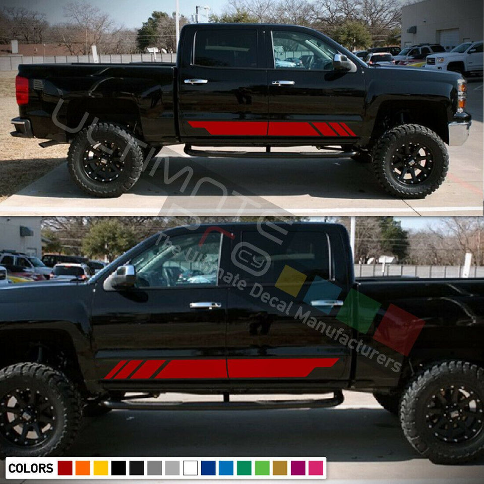 Decal sticker stripes kit For Chevrolet Silverado 1500 side 2007 2017 2019 2022