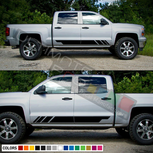 Decal Side Stripes Set For Chevrolet Silverado 1500 2500 2014 2019 Pickup Flare