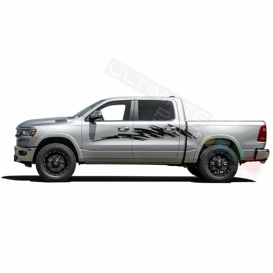 Decal Sticker Graphic Surf  Brush Side for Dodge Ram Cab Crew 1500 SRT8 RT 150