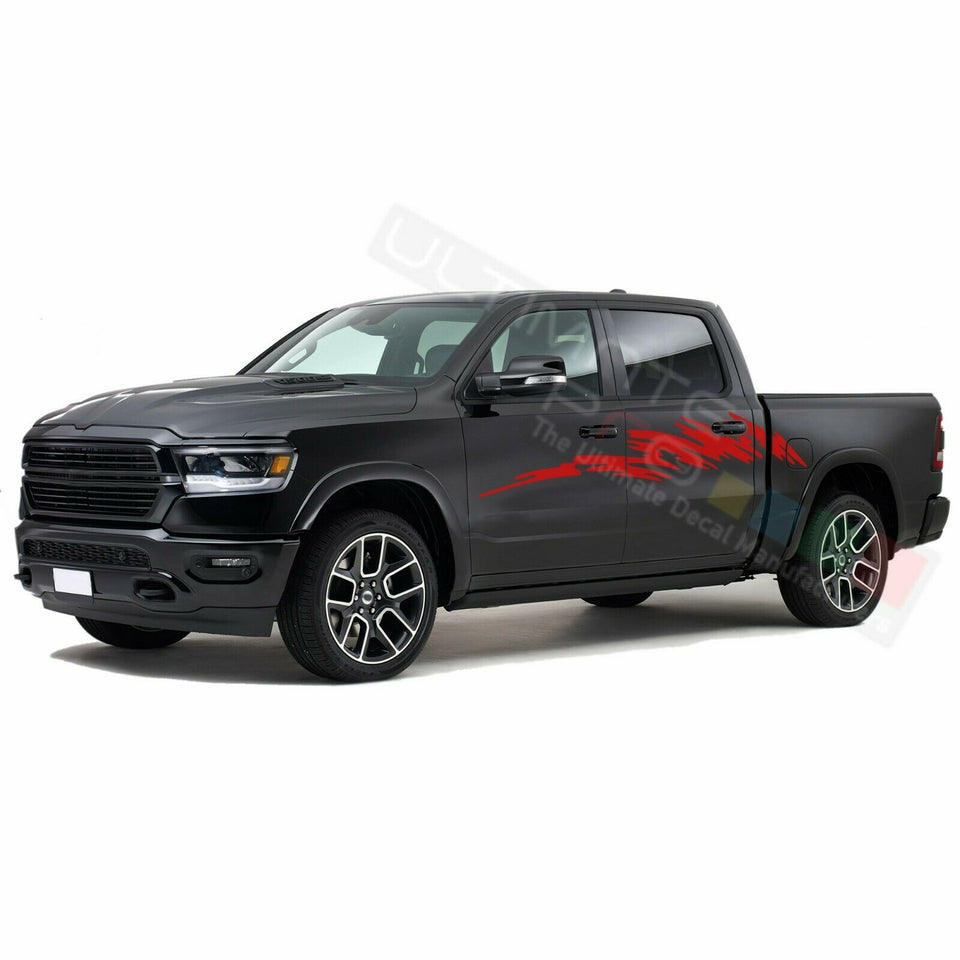 Decal Sticker Graphic Splash Brush Side for Dodge Ram Cab Crew 2500 SRT8 RT 150