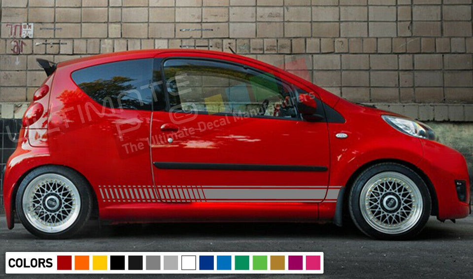 Decal Sticker Graphic Stripe kit For PEUGEOT 206 cc GTI Tune Bumper Lip Carbon